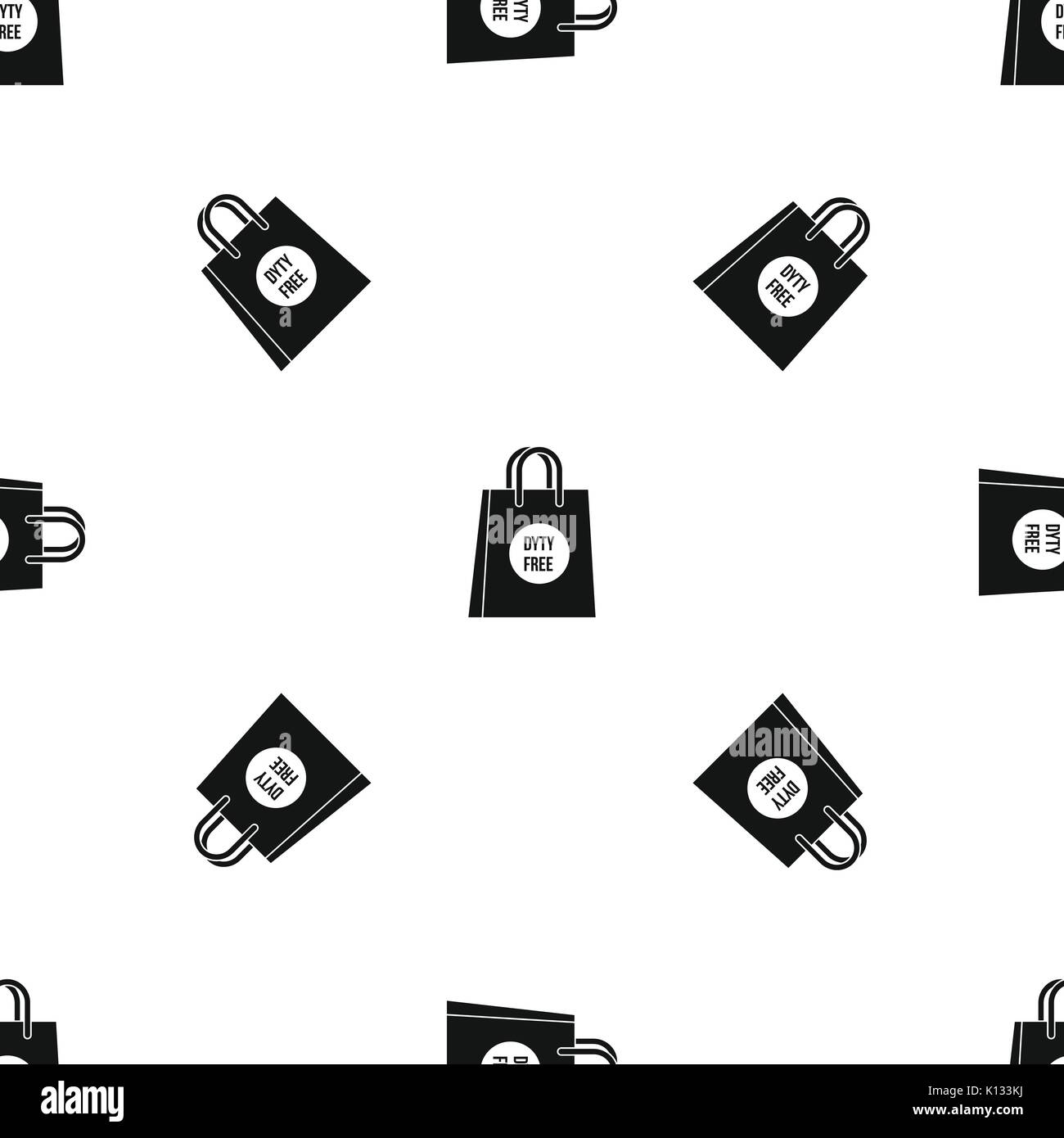 Duty free shopping bag pattern seamless black Stock Vector