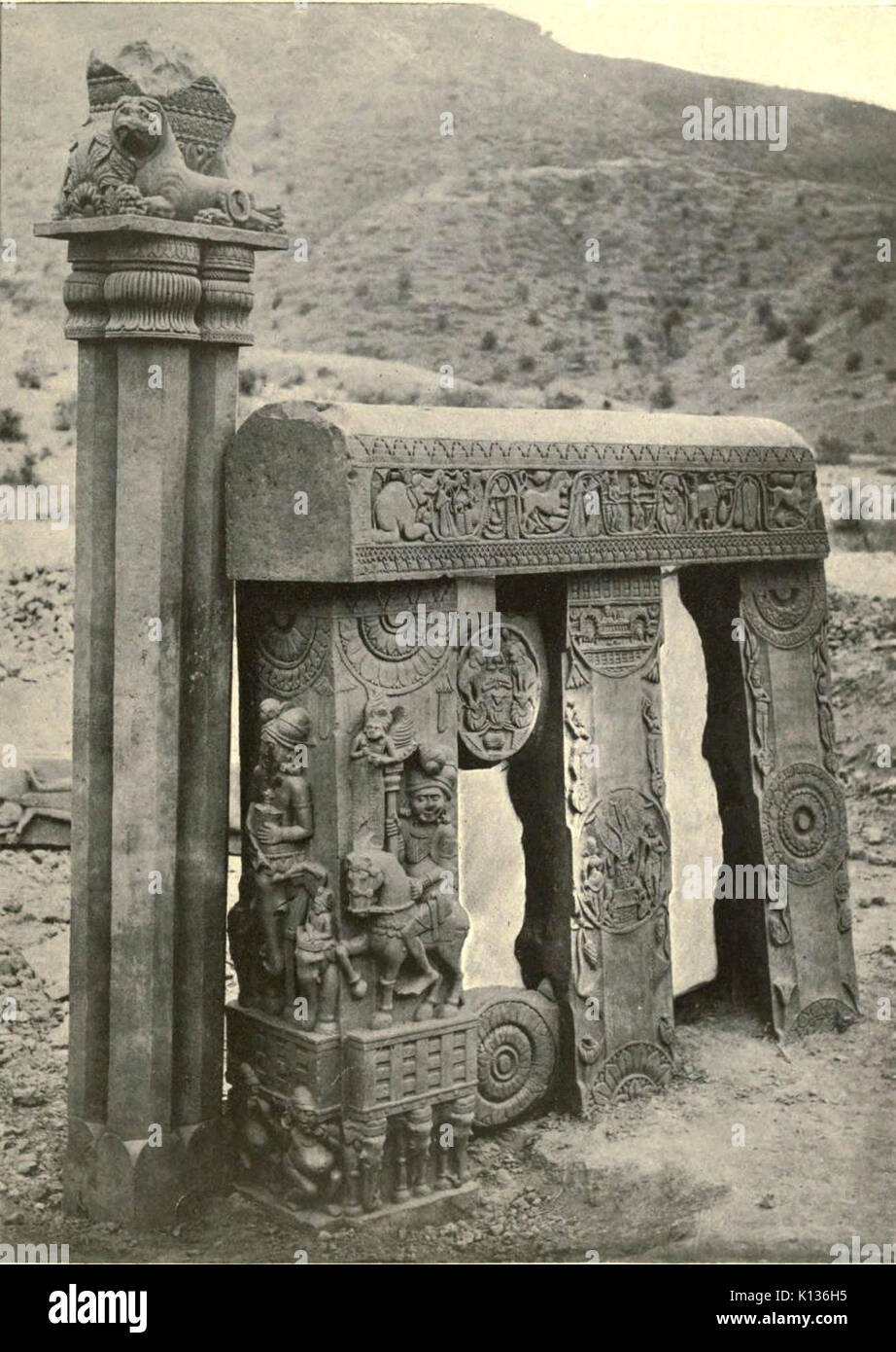 Bharhut rail East Gateway excavation Stock Photo