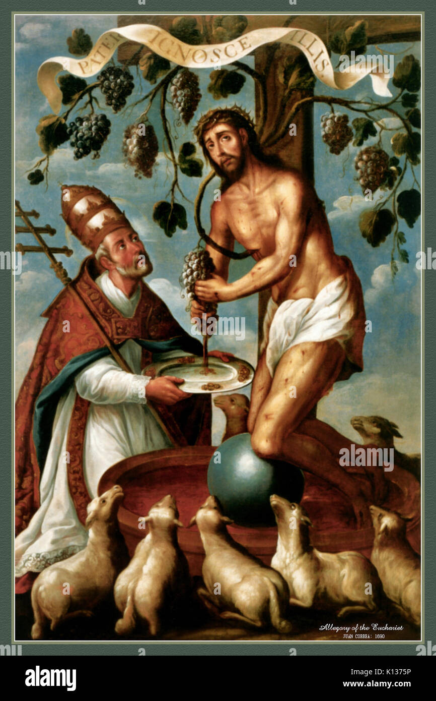 Alegory of Eucharist Pius V Stock Photo