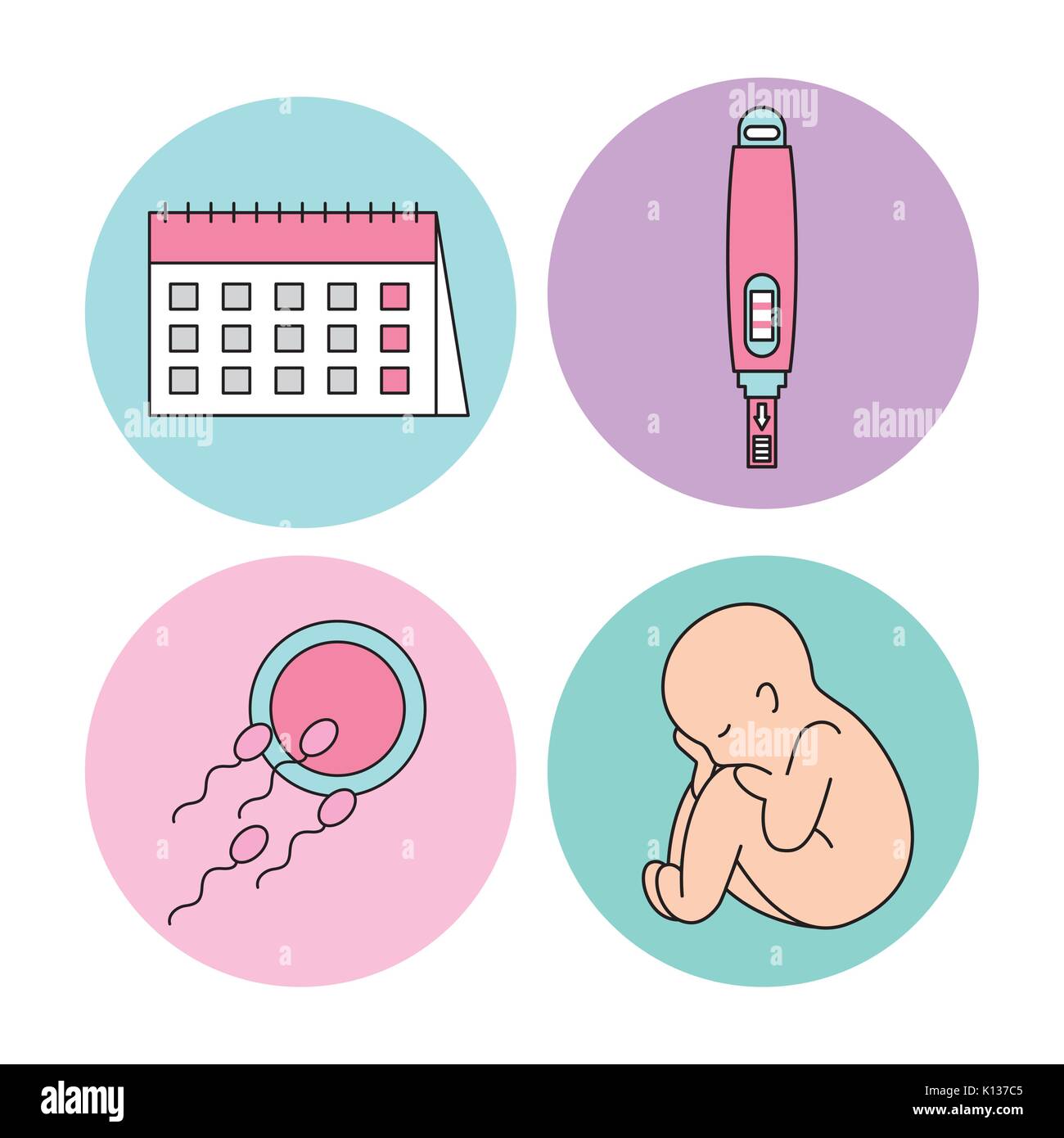 icon set pregnancy cartoon Stock Vector Image & Art Alamy