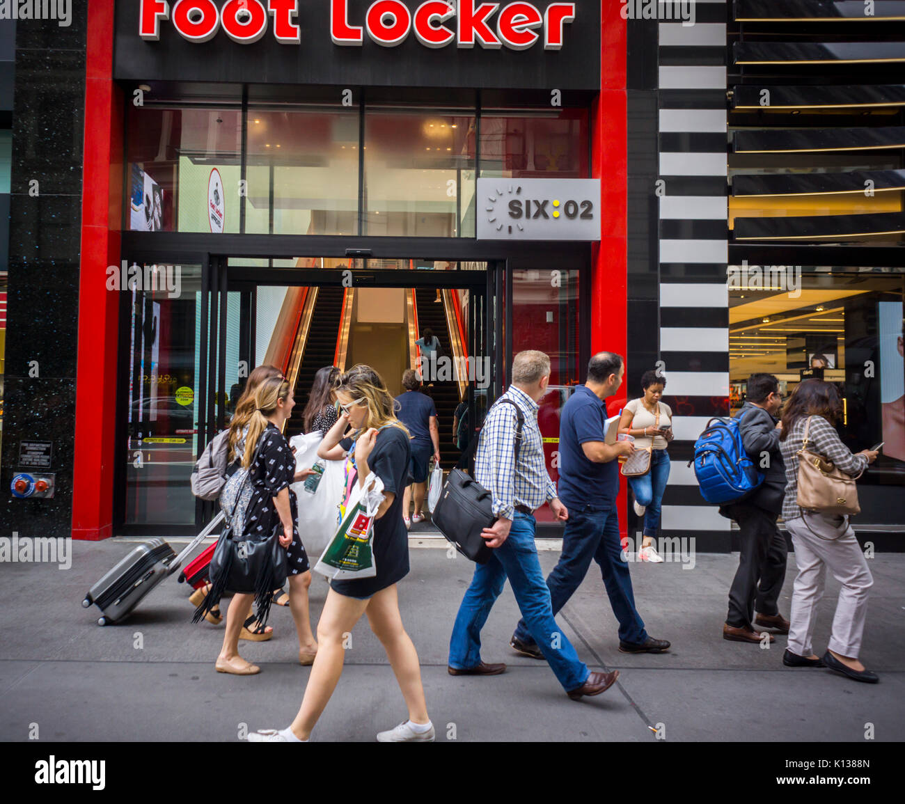 A Foot Locker store in Herald Square in New York on Friday, August 18 ...