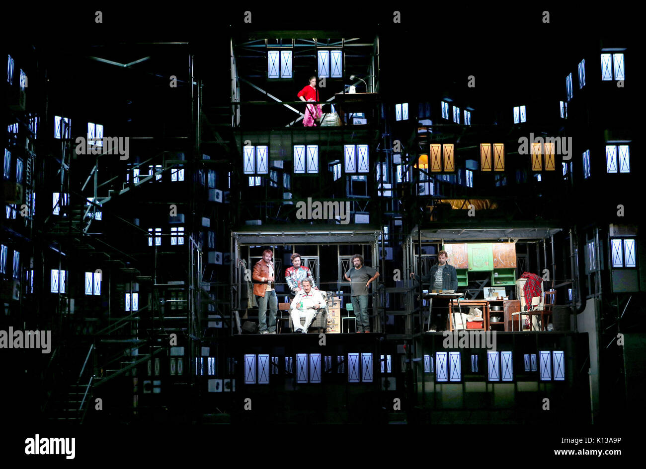 Opera singers, from Teatro Regio Torino, perform La Boheme at the