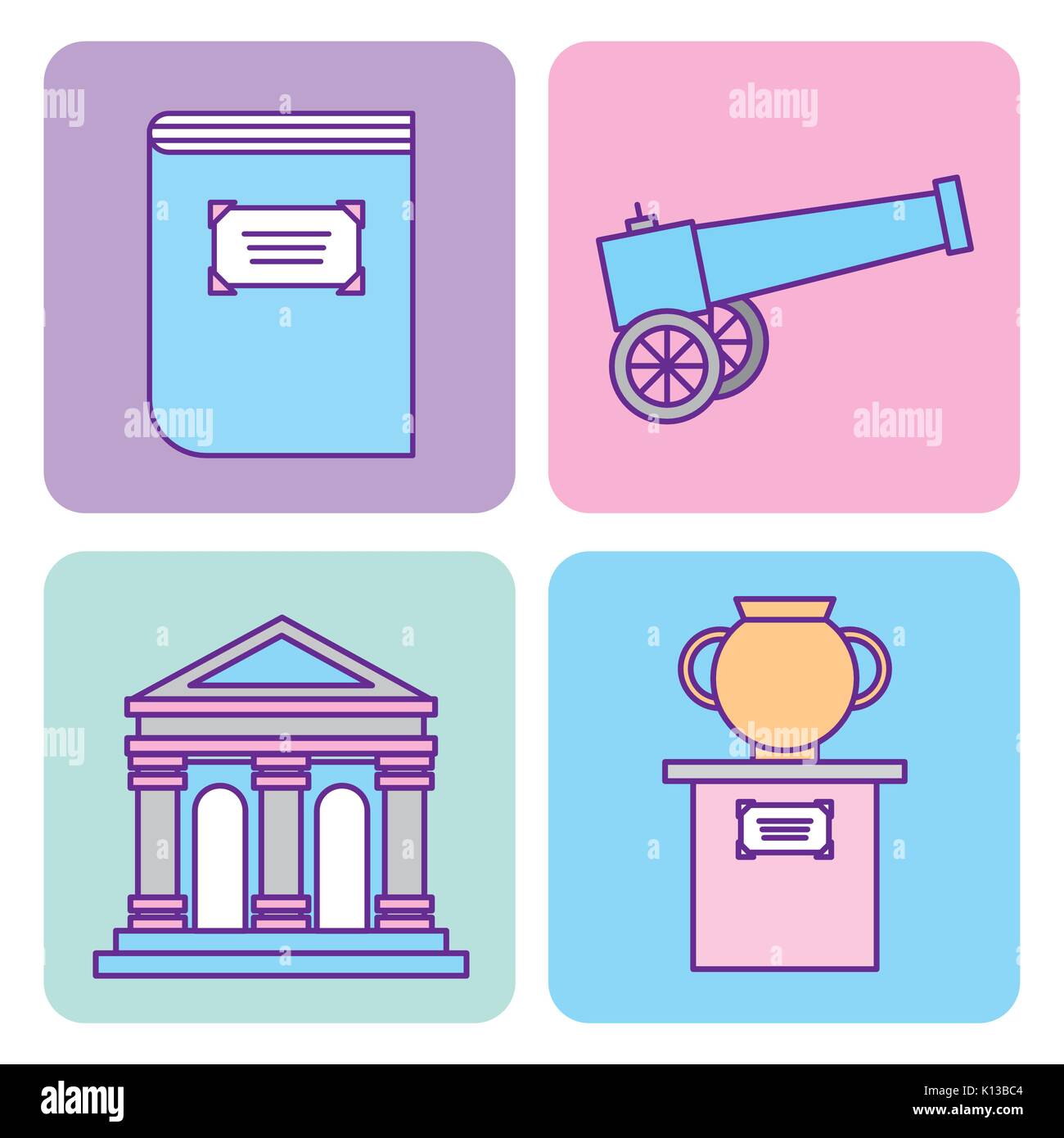 icon set history museum Stock Vector Image & Art Alamy