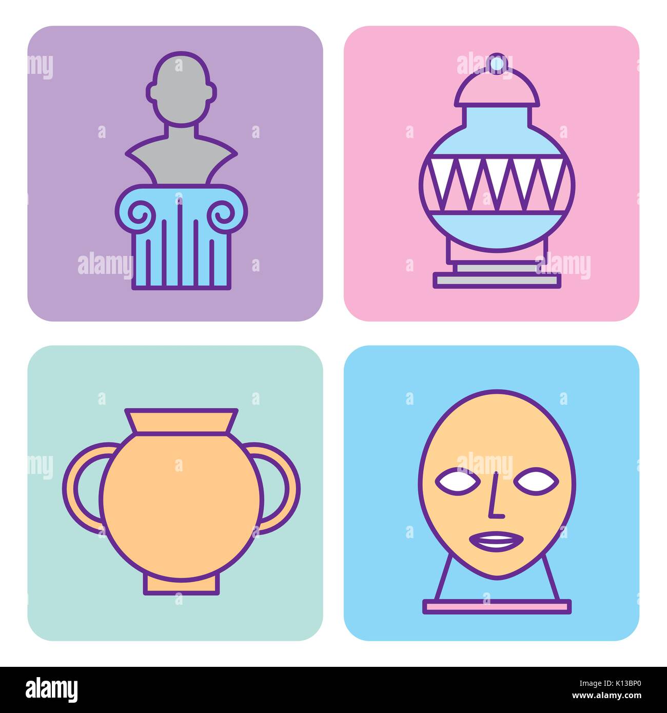 icon set history museum Stock Vector Image & Art - Alamy