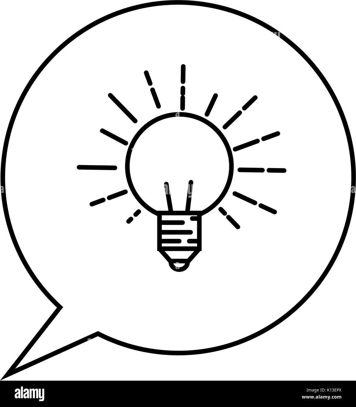 speech bubble with bulb icon over white background vector illustration ...