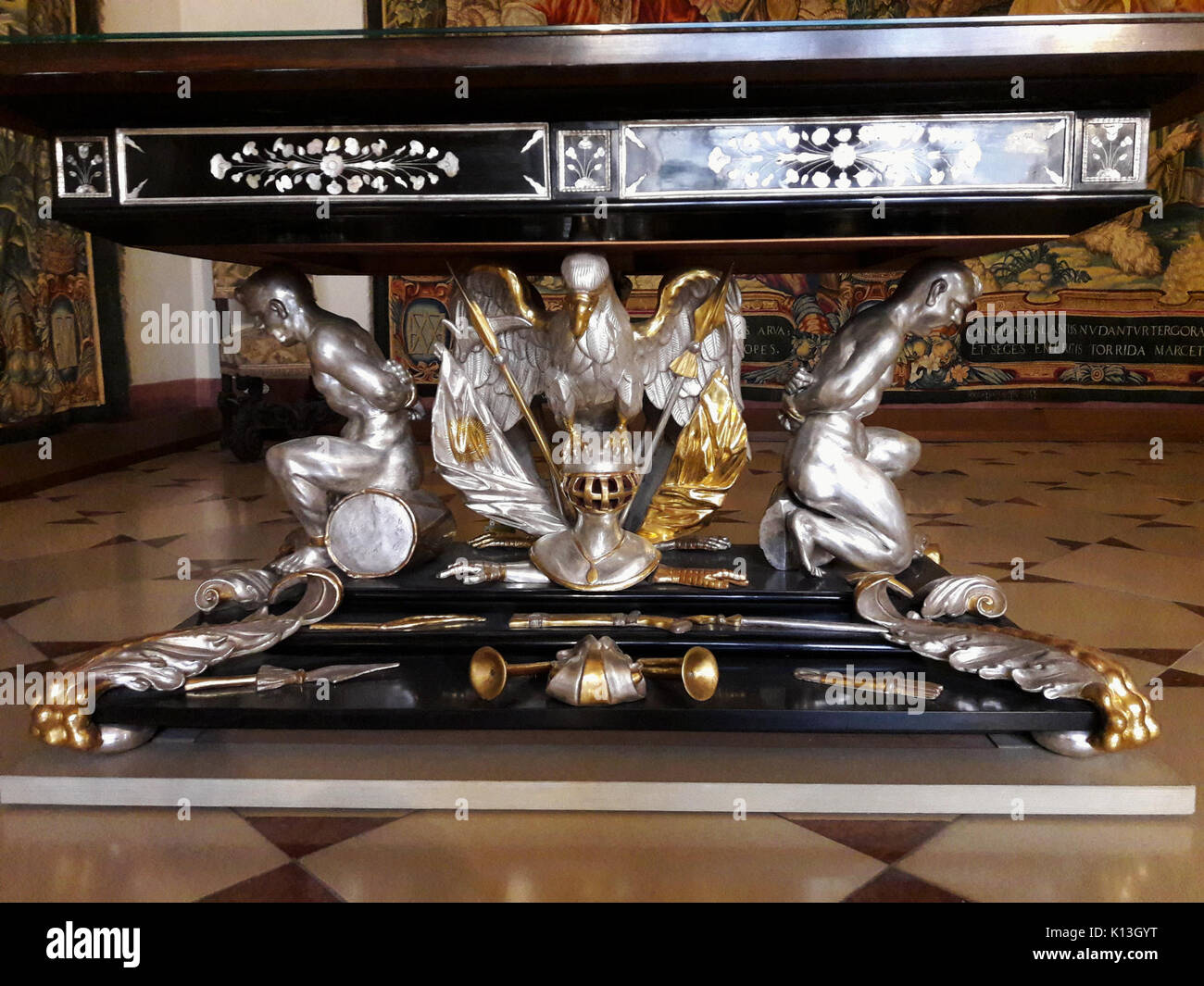 Anonymous Games table with heraldic white eagle 03 Stock Photo - Alamy