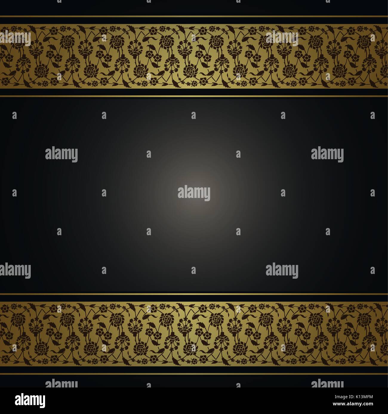 Abstract Background with Golden floral pattern - Vector Background Illustration Stock Vector