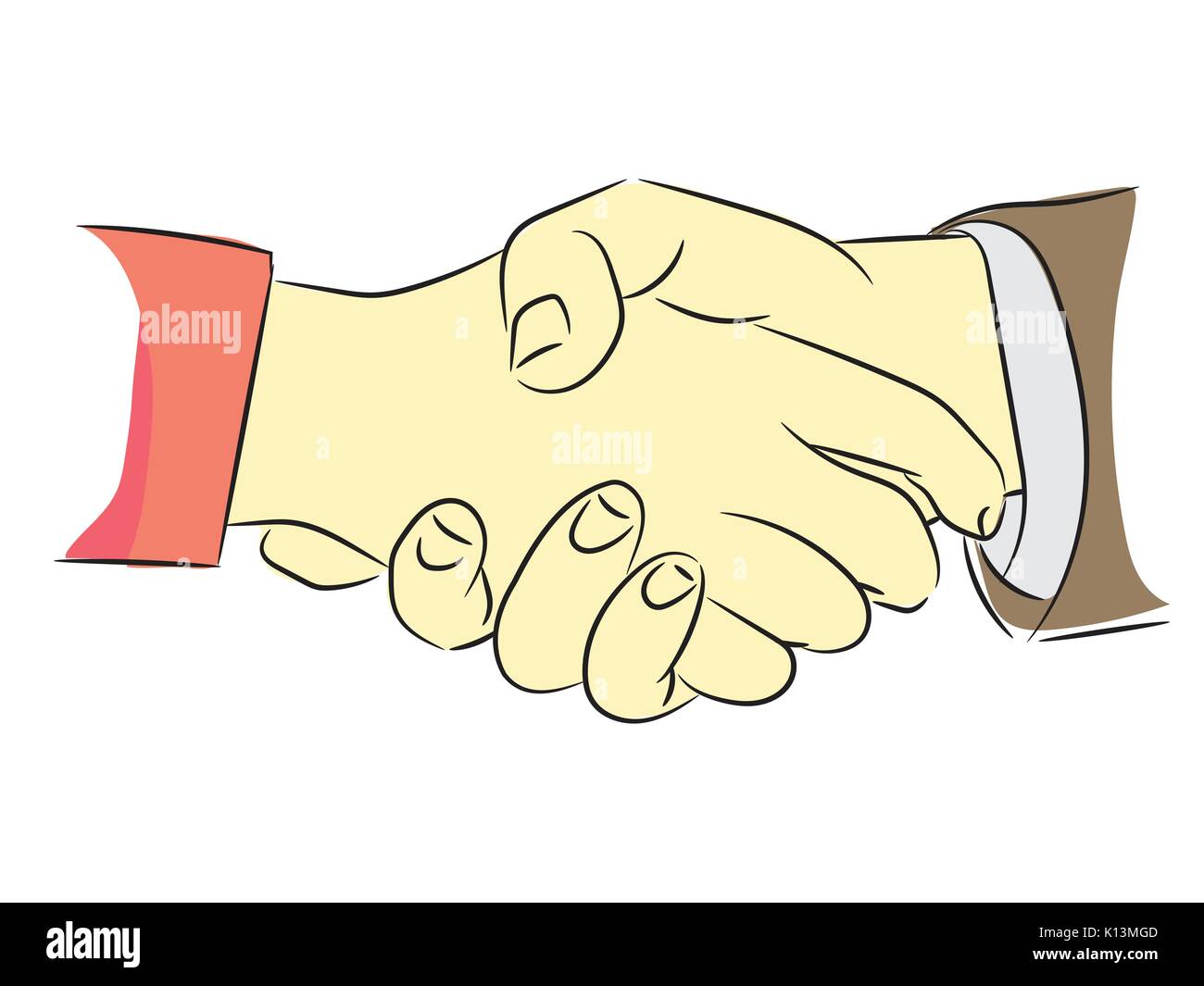 Hand shake illustration hi-res stock photography and images - Alamy