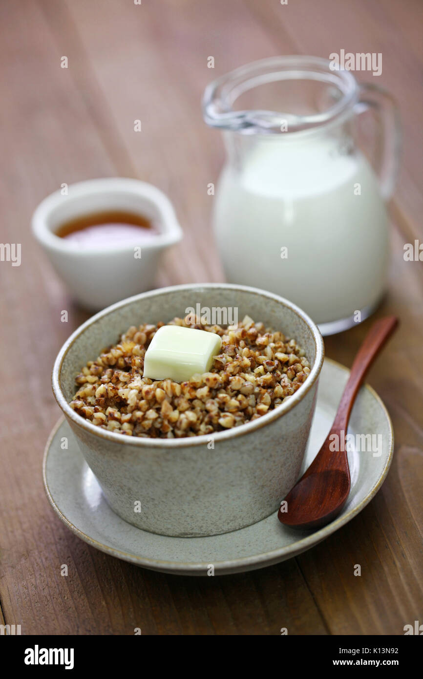 kasha, buckwheat porridge, russian traditional food Stock Photo Alamy
