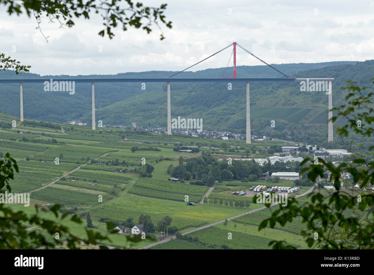 building site of Hochmoselbruecke (High Moselle Bridge) between Uerzig and Zeltingen-Rachtig, Moselle, Germany Stock Photo