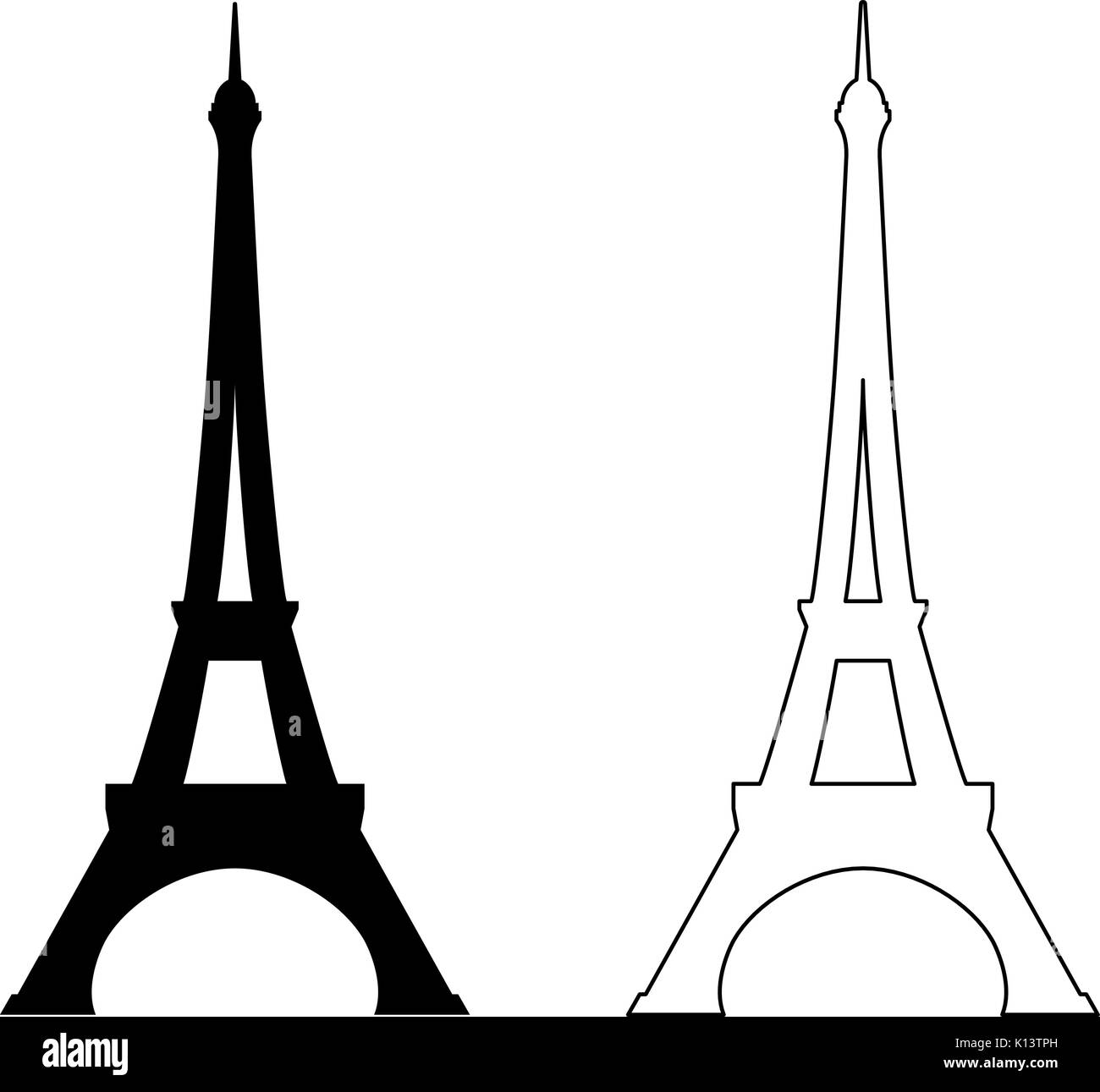 eiffel tower on white Stock Vector
