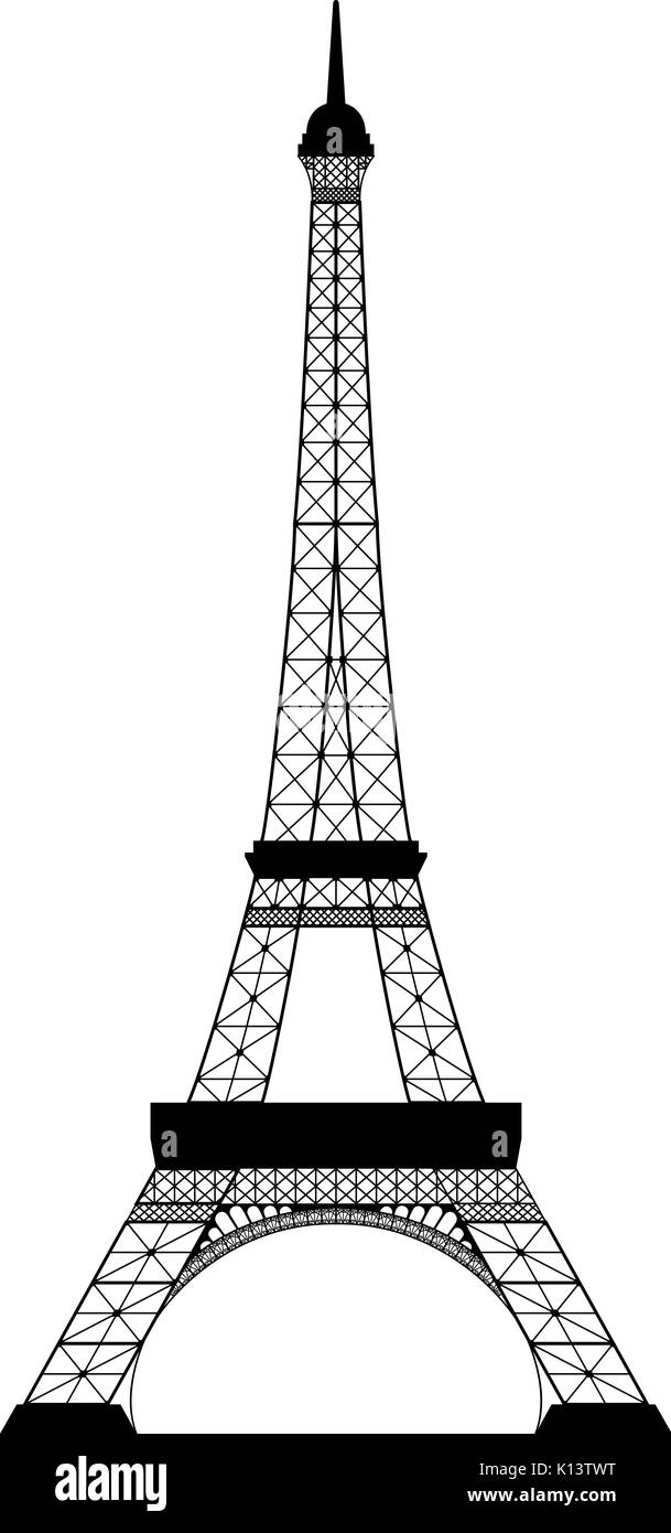 eiffel tower on white Stock Vector