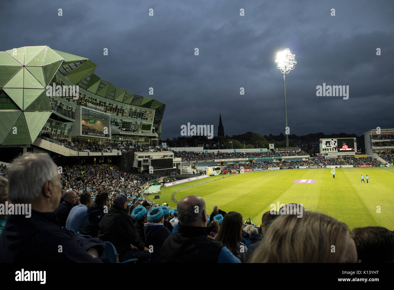 Headingley Cricket Ground at Leeds during a Twenty20 Blast Game, Yorkshire V Lancashire, August 2017. Yorkshire beat Lancashire Stock Photo