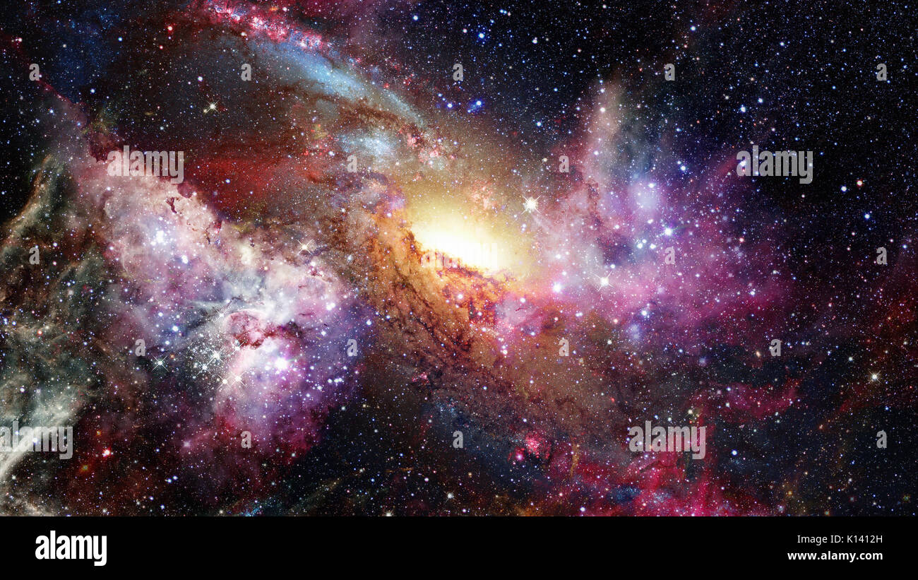 Open space filled with stars, nebulae and galaxies. Elements of this