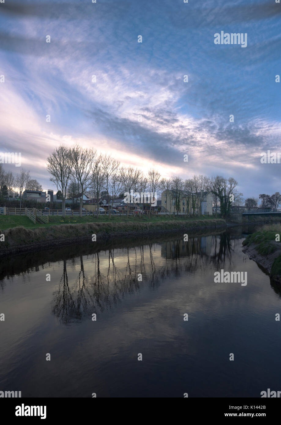 River Wyre at the Cartford Arms, aerial view by drone Stock Photo - Alamy