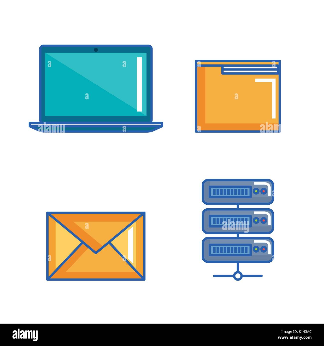 data center server interface information technology vector illustration ...