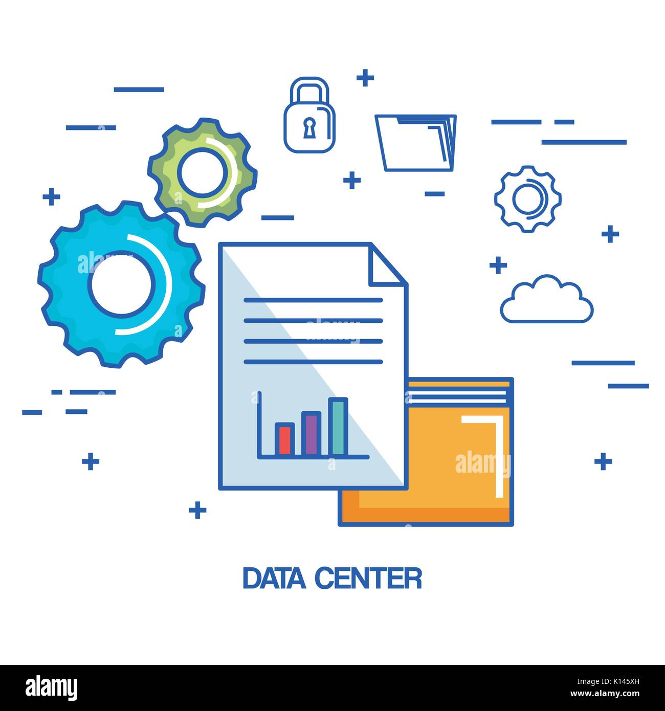 data center folder file archive security cloud network vector ...