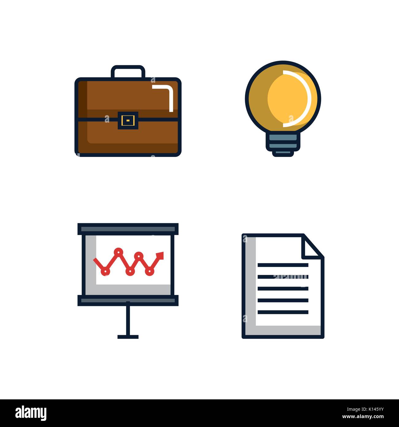 office stationery equipment supplies icon set vector illustration Stock ...
