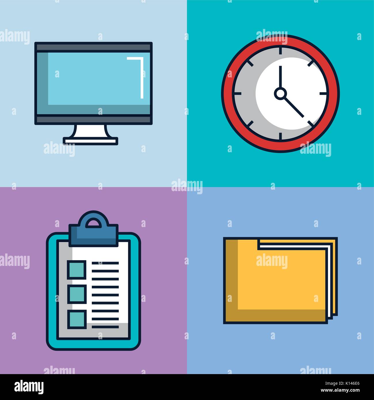 office stationery equipment supplies icon set Stock Vector Image & Art ...