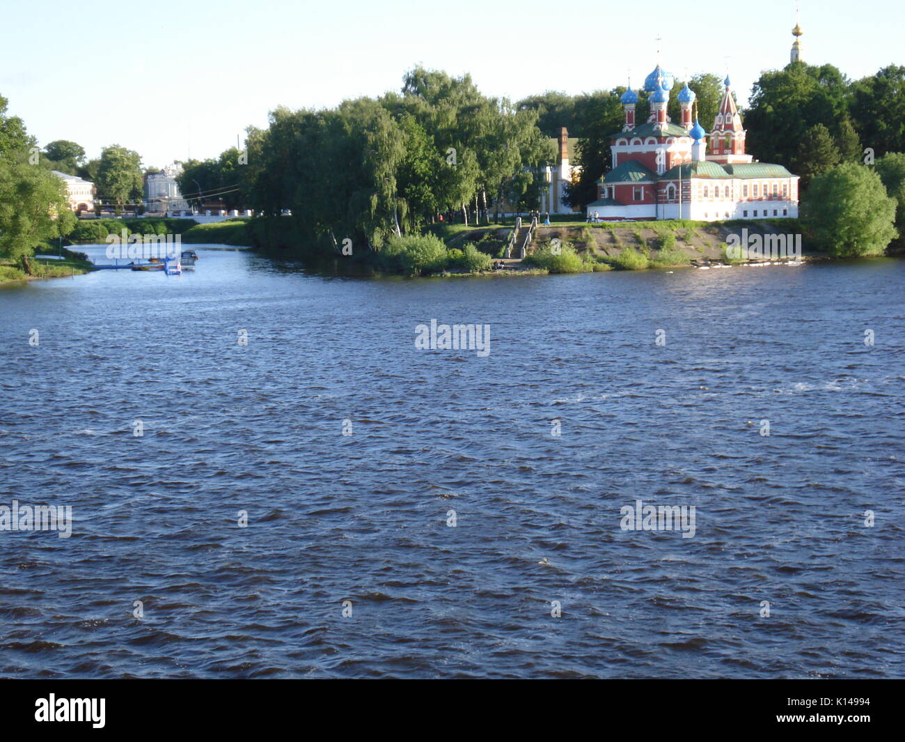 Monastry by a lake in Golden ring around Moscow (Russia) Stock Photo