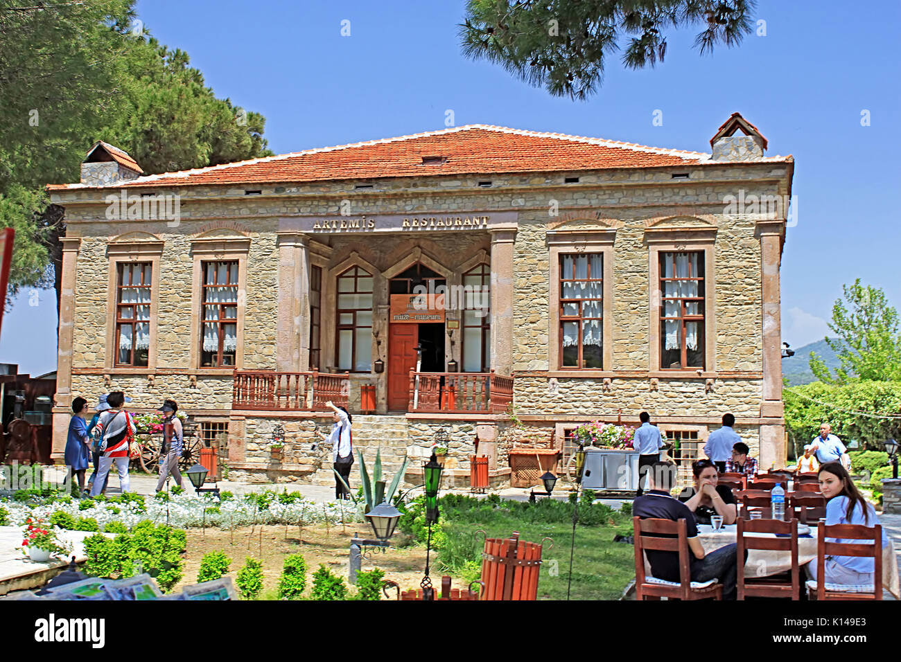 SIRINCE, TURKEY - APRIL 30, 2012: Artemis restaurant in Sirince, İzmir Province, Turkey Stock Photo