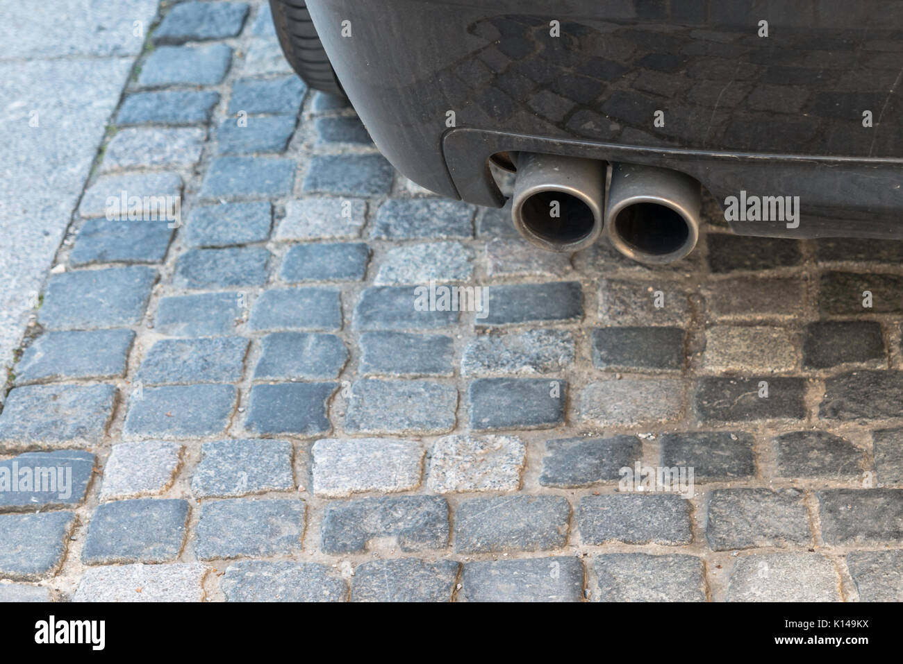 Exhaust of a Diesel car Stock Photo Alamy