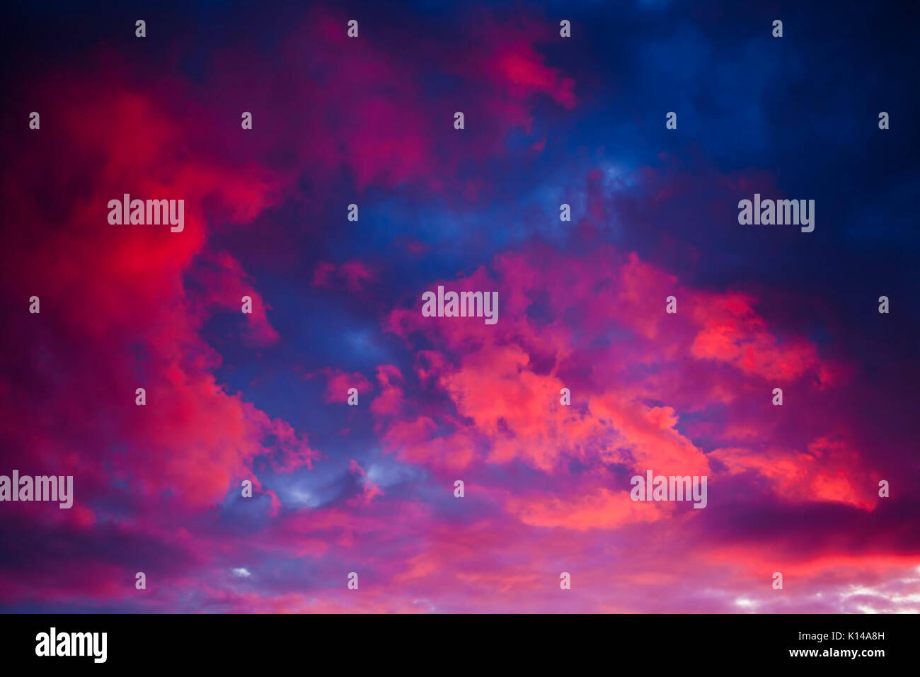 pink sunset or sunrise with beautiful clouds on the sky Stock Photo - Alamy