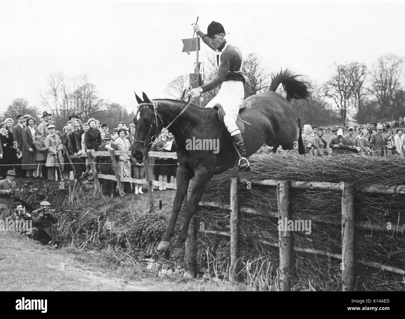 Olympic Games, Rome 1960 - Bill Roycroft (AUS) riding OUR SOLO in the cross country of the three-day event Stock Photo