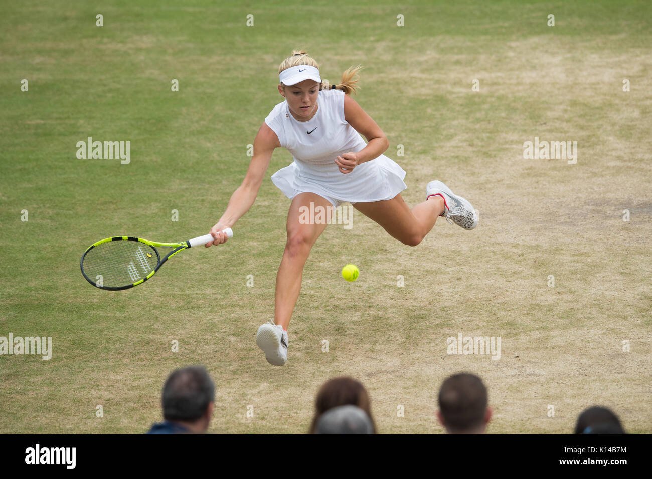 Katie Swan of GB at the Girl's singles - Wimbledon Championships 2017 Stock Photo