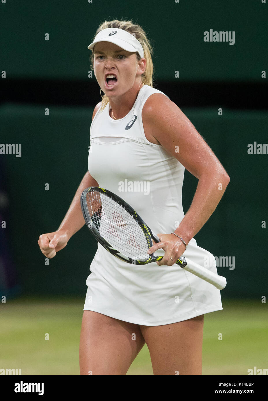 Coco Vandeweghe of the USA celebrates at the Ladies' Singles