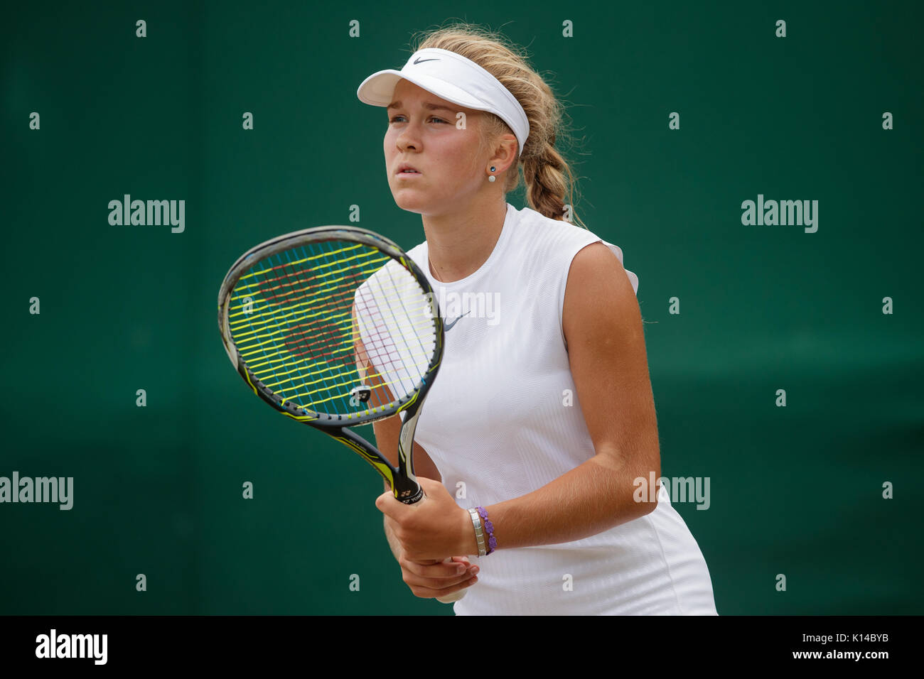 Sofya Lansere of Russia at the Girls Singles Wimbledon Championships