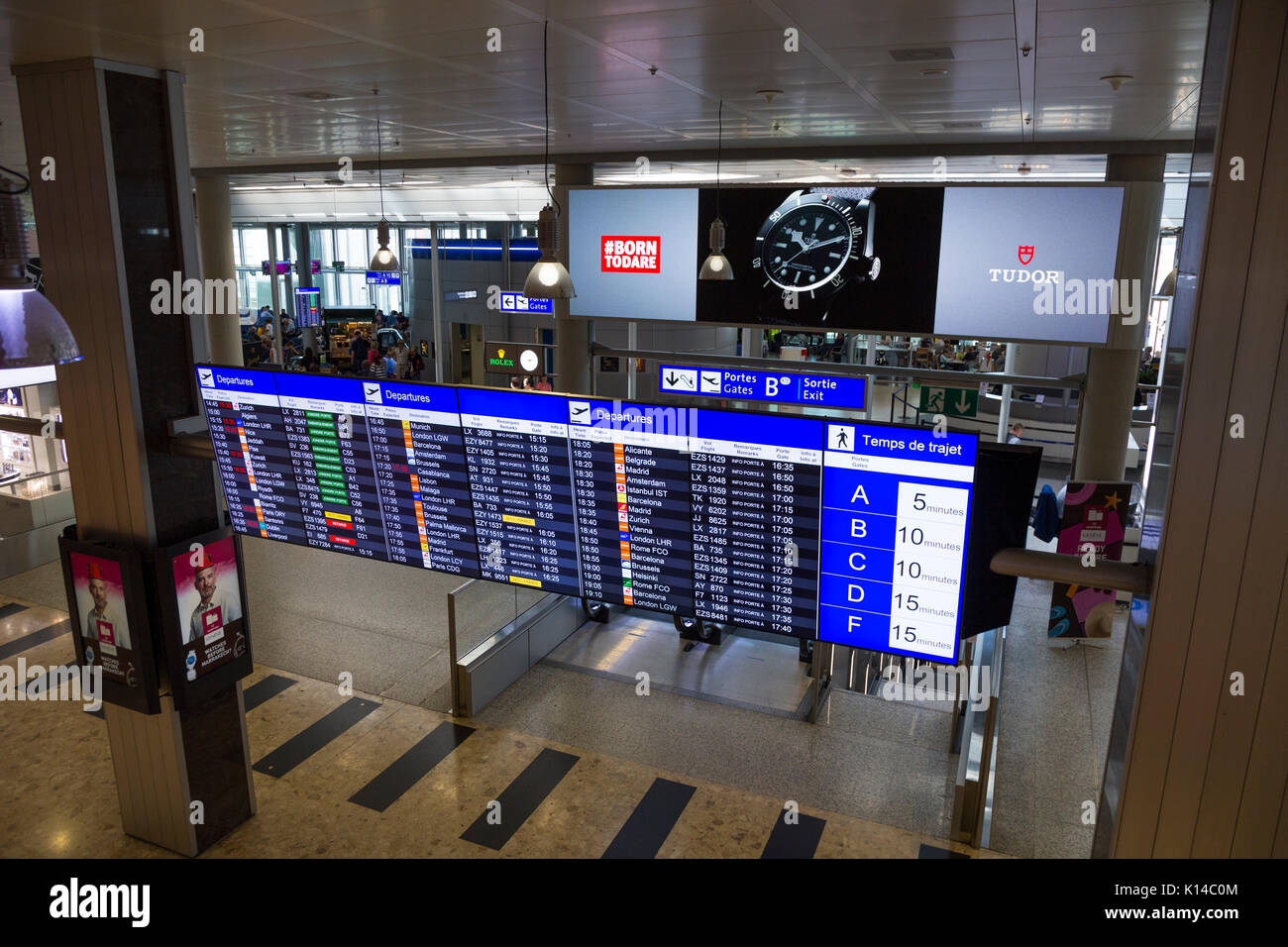 Main International terminal departure hall near departure gates at