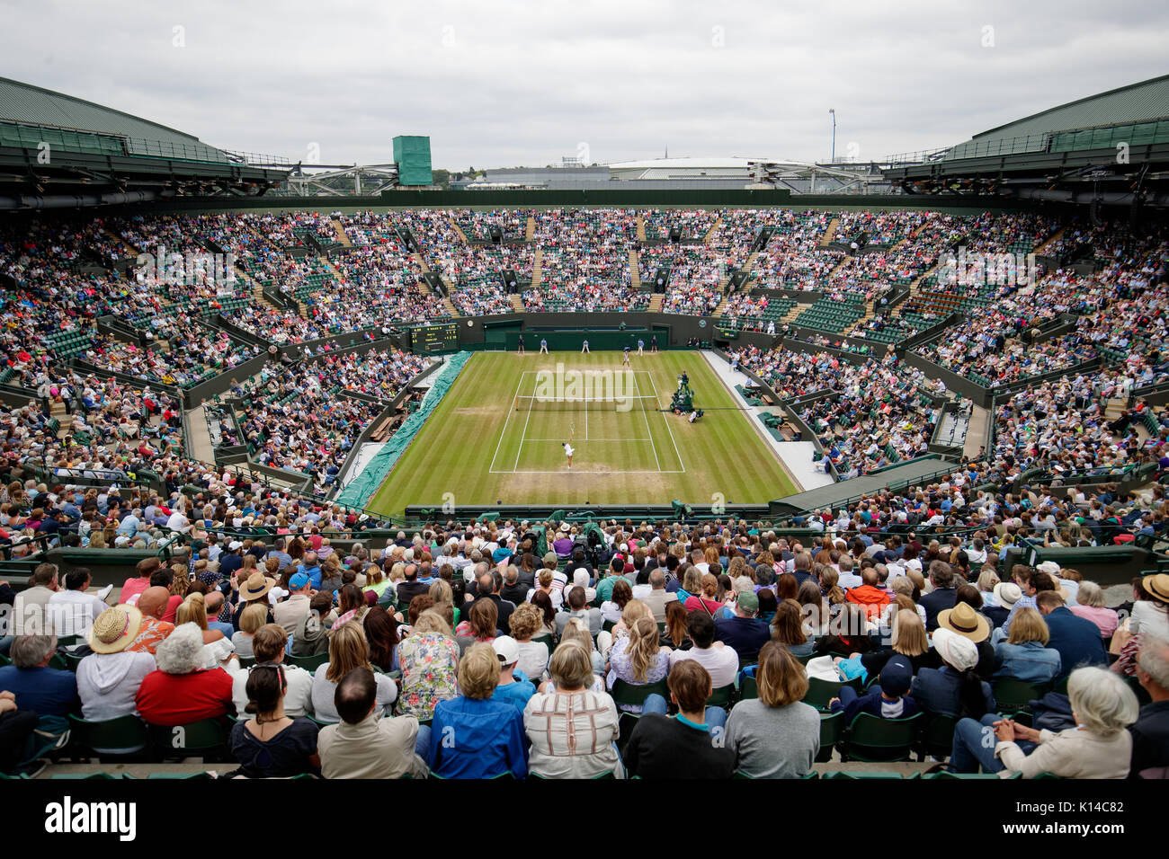 General view of Court One at the Girls Singles - Wimbledon Championships 2017 Stock Photo