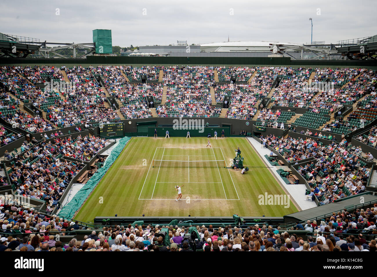 General view of Court One at the Girls Singles - Wimbledon Championships 2017 Stock Photo