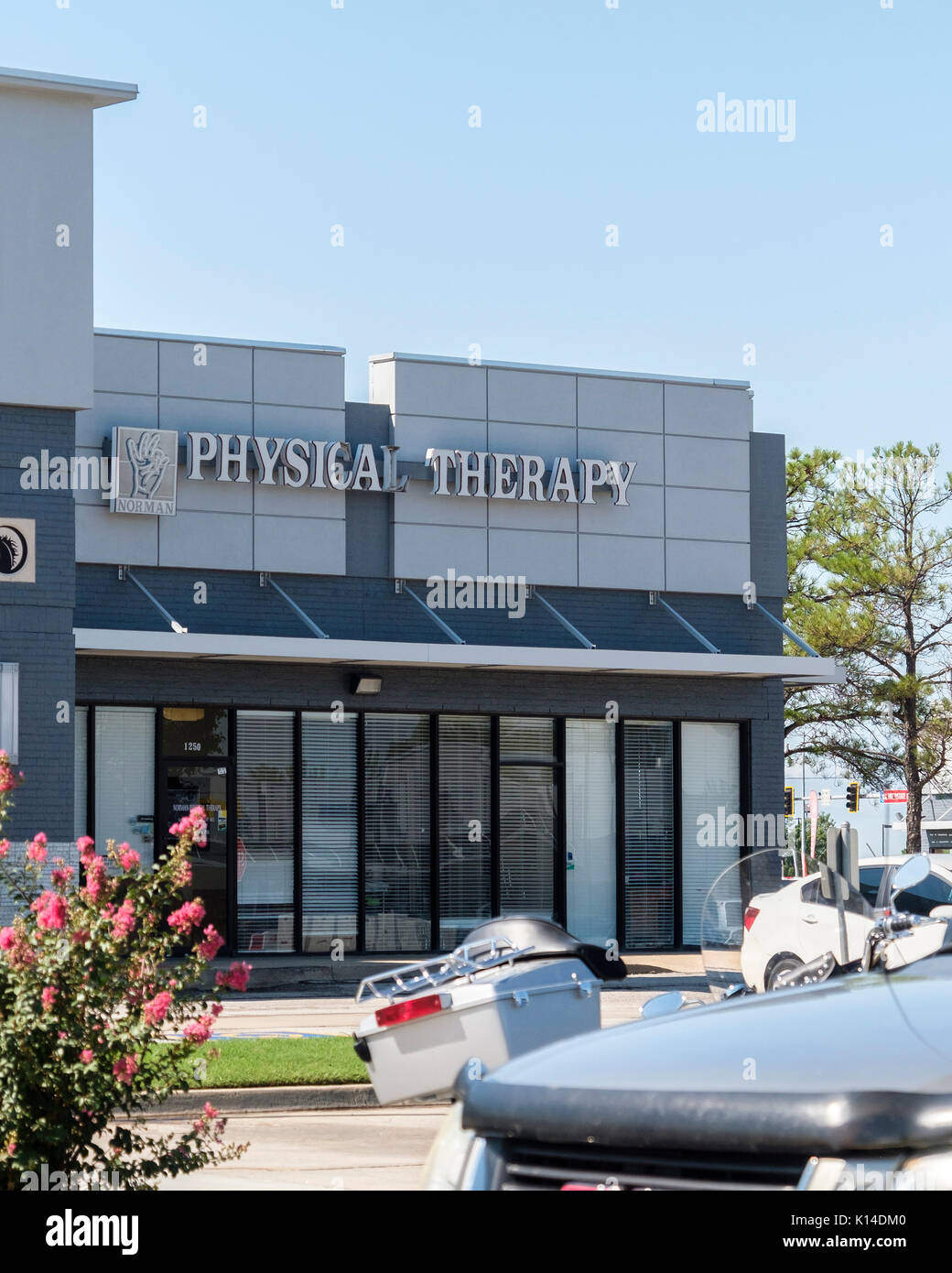 Exterior entrance of a Physical Therapy practice in Norman, Oklahoma, USA. Stock Photo