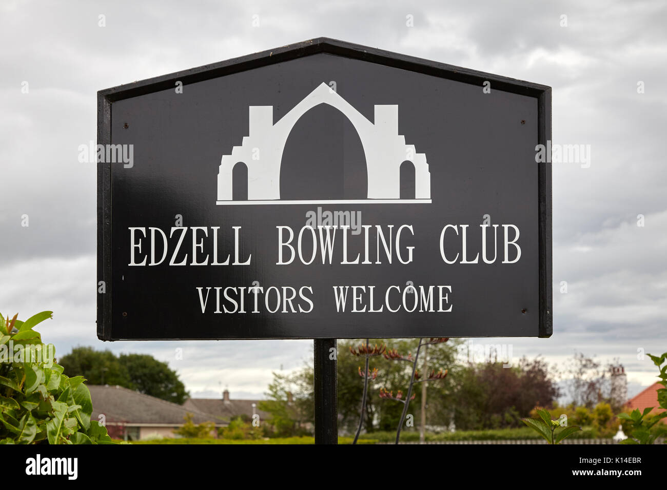Edzell bowling club sign. Edzell, Angus. Scotland Stock Photo