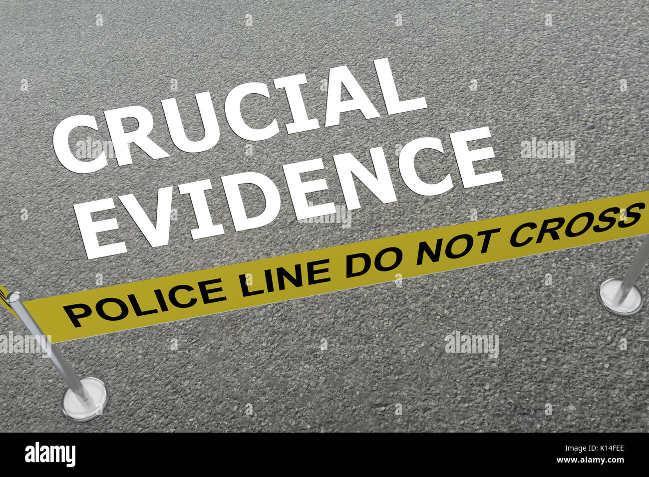 Evidence Title 3D illustration of