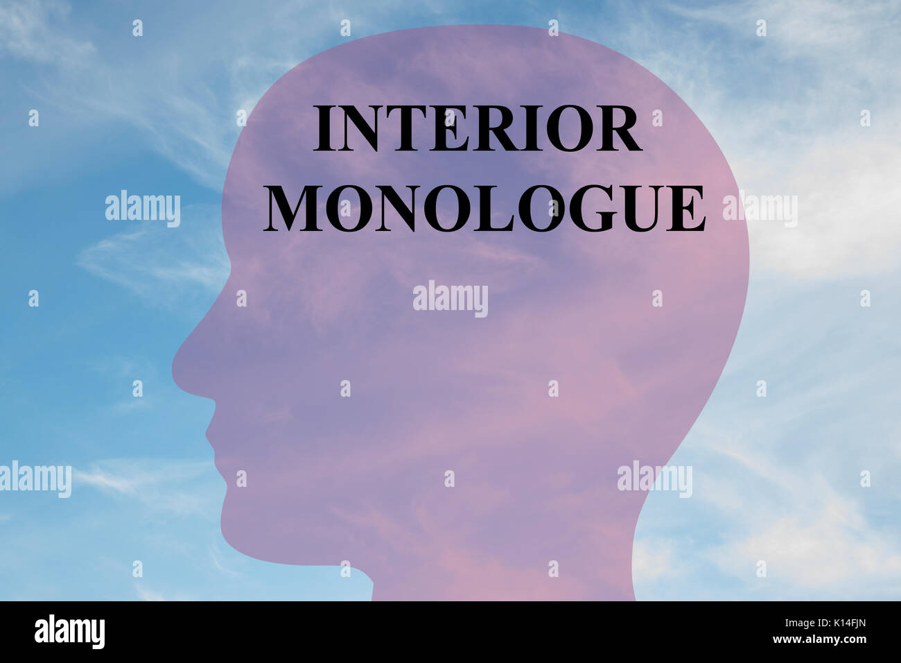 Render Illustration Of Interior Monologue Title On Head