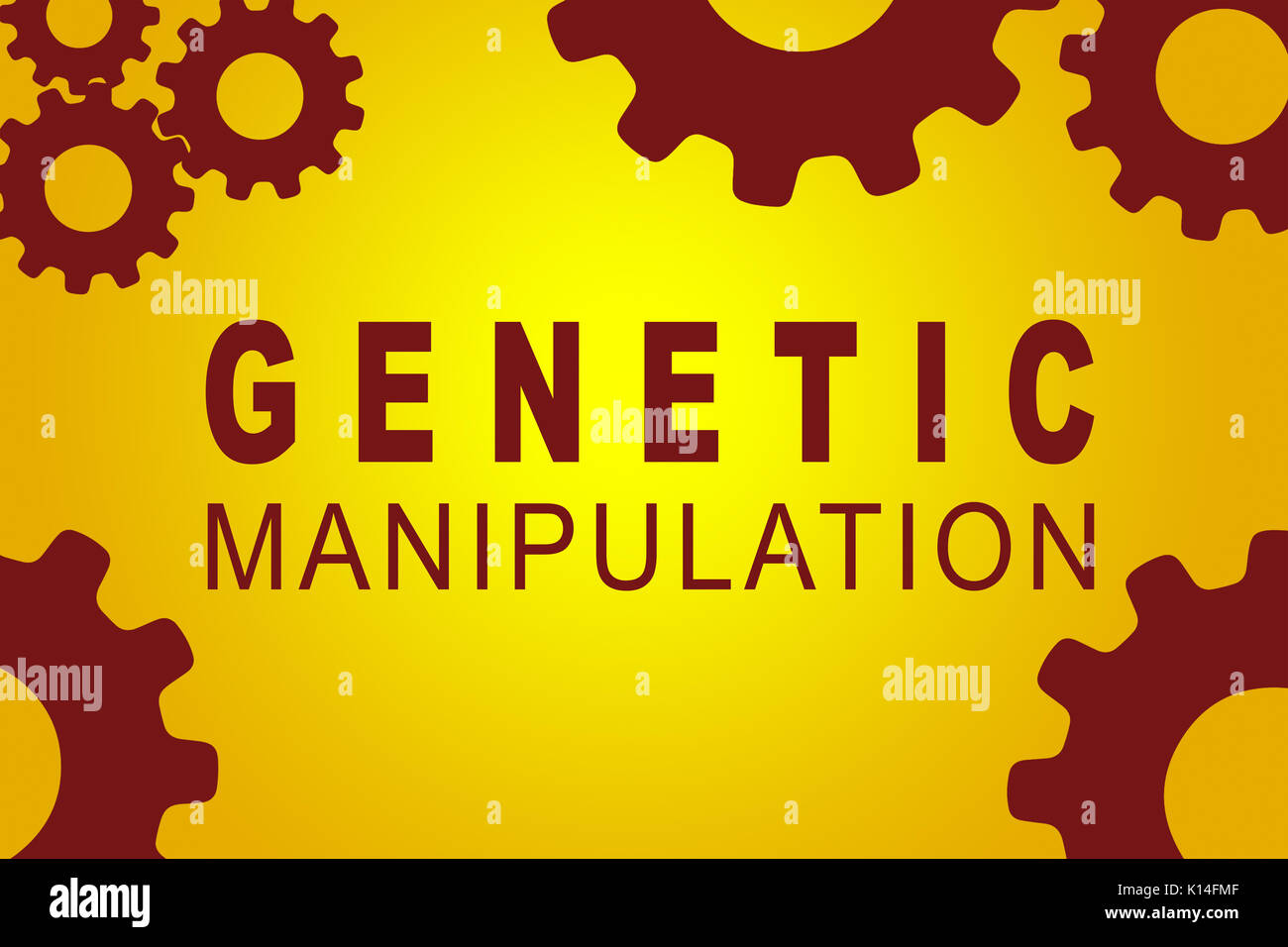 GENETIC MANIPULATION sign concept illustration with red gear wheel ...