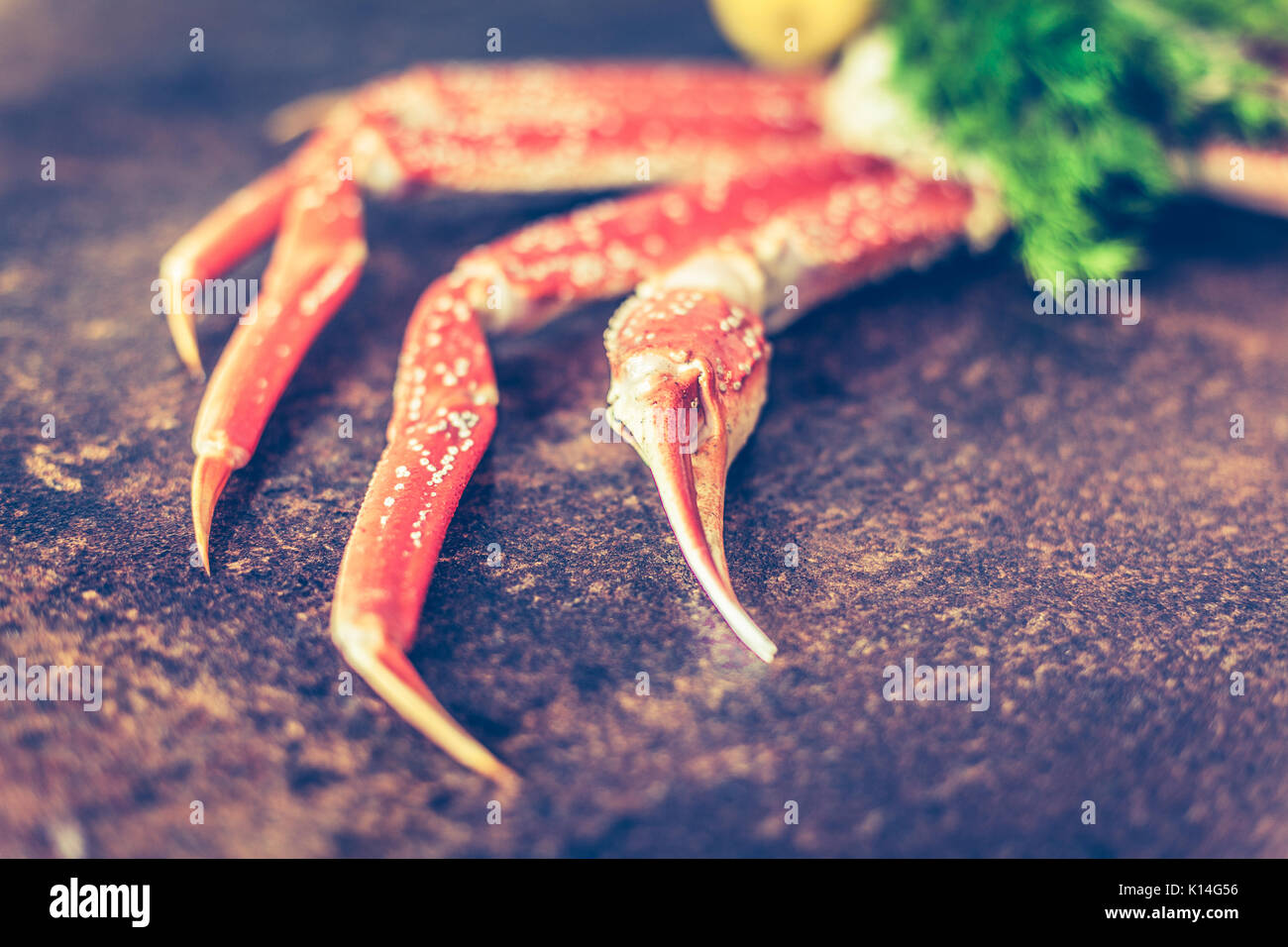 Seafood. Crab Legs. crab legs with fresh lemon Stock Photo Alamy