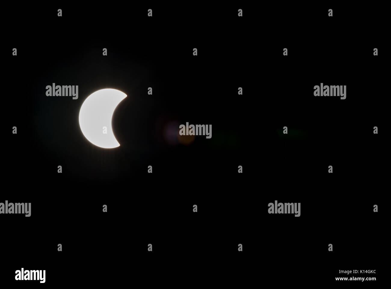 Solar eclipse from Virginia Beach, VA - 08/21/2017 Stock Photo