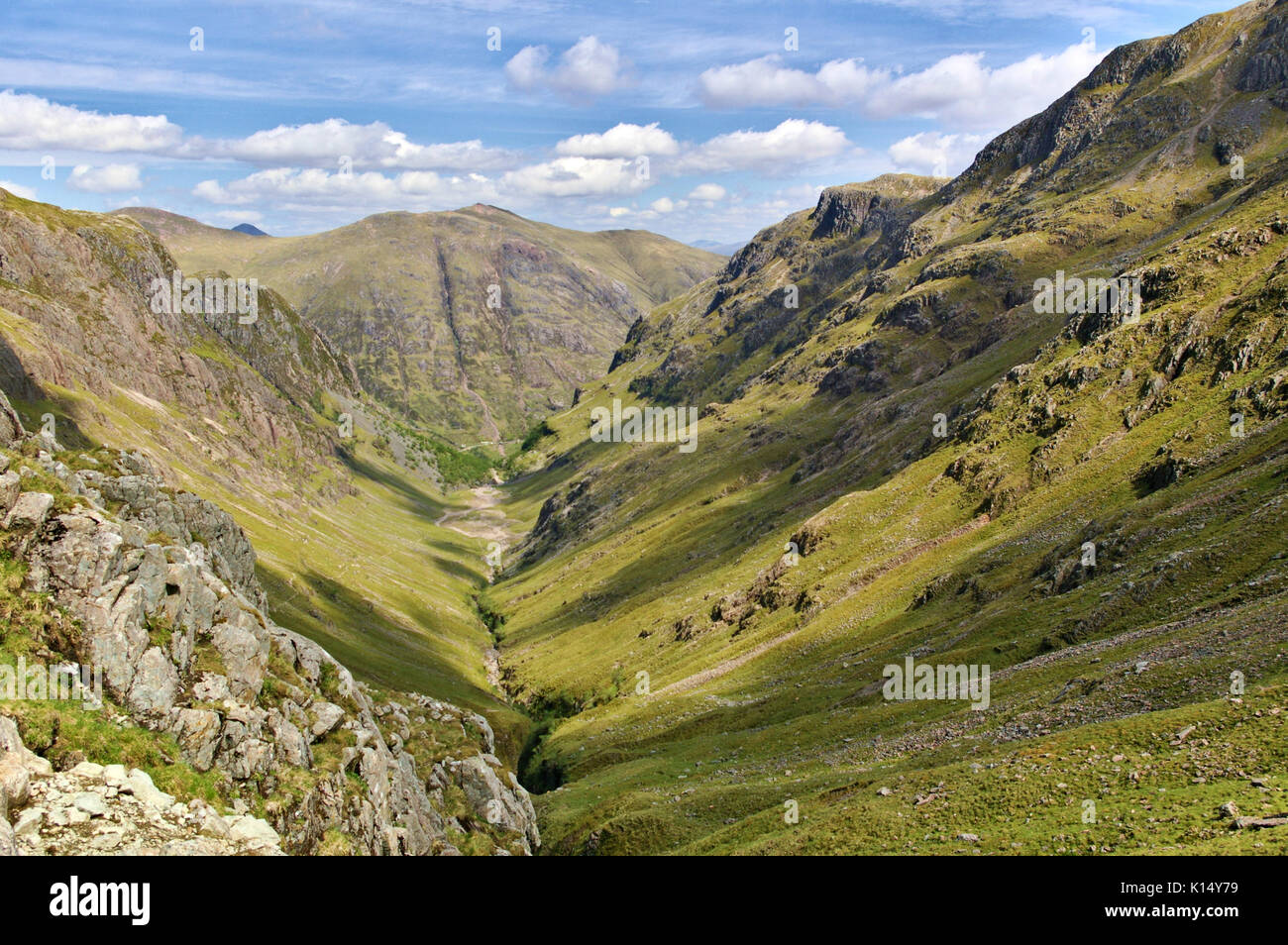 Lost Valley, Glencoe, Scotland with ridge and steep slopes Stock Photo