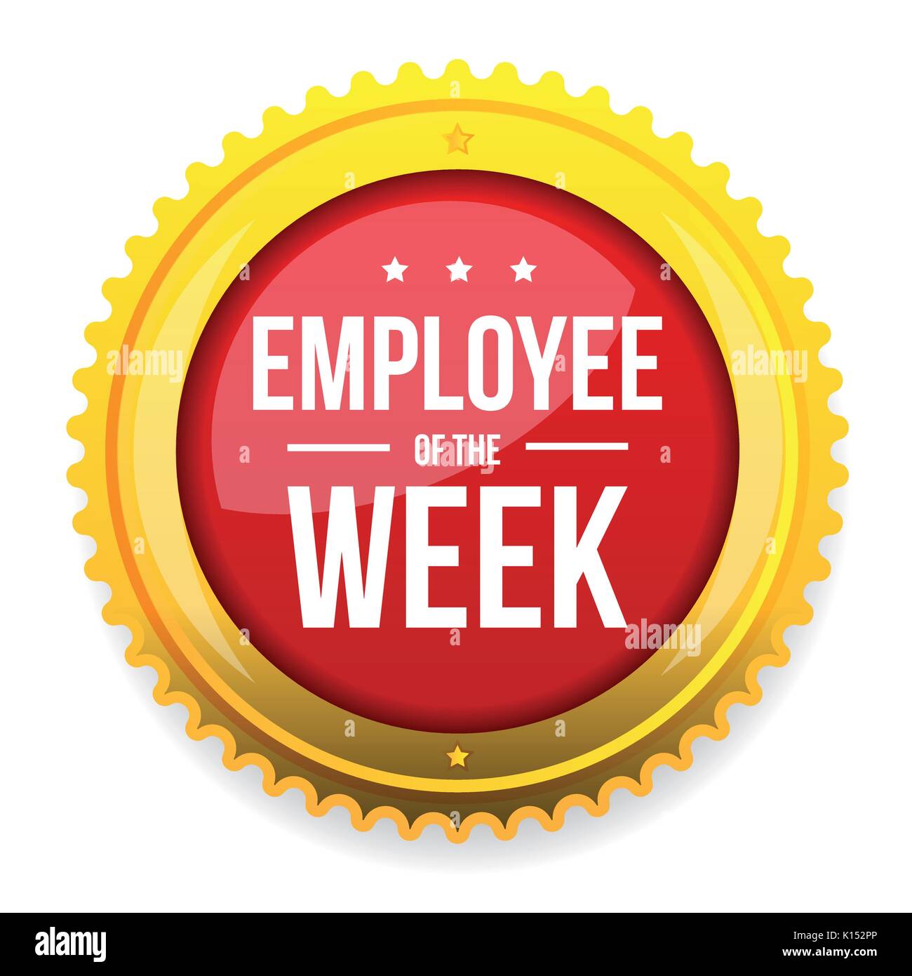 Employee Of The Week Award Badge Stock Vector Image Art Alamy