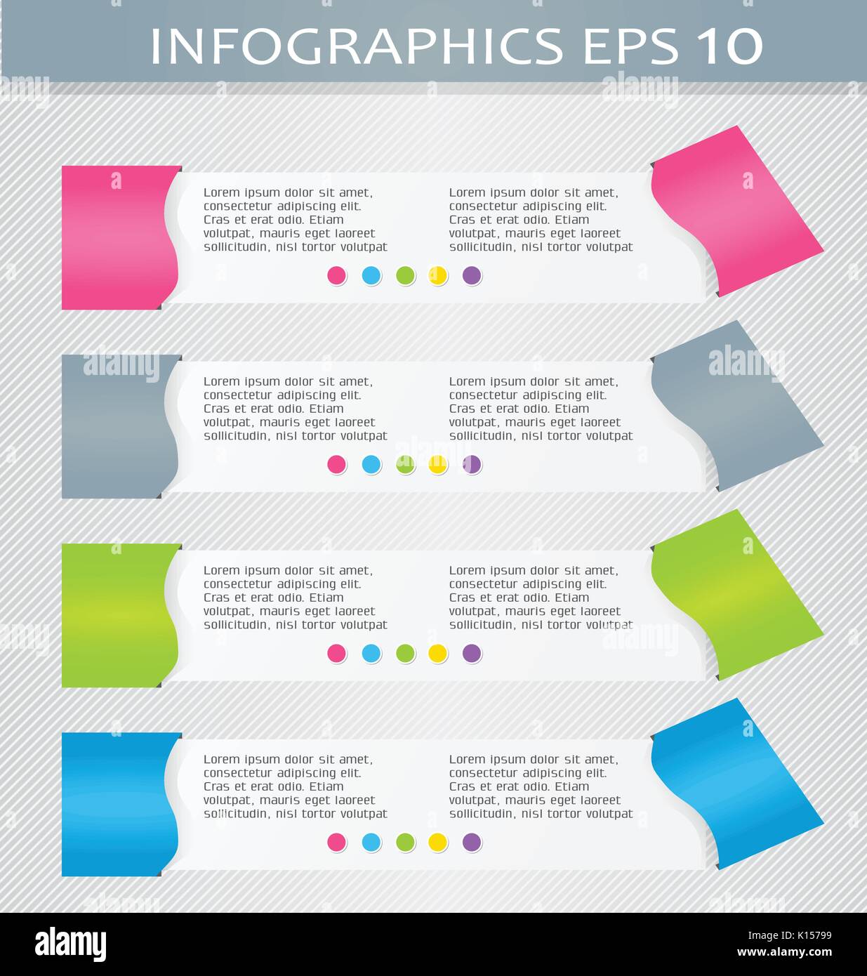 Modern infographics colorful design template with shadow vector ...