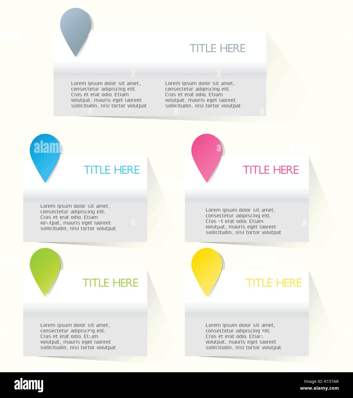 Modern infographics colorful web design template with shadow vector ...