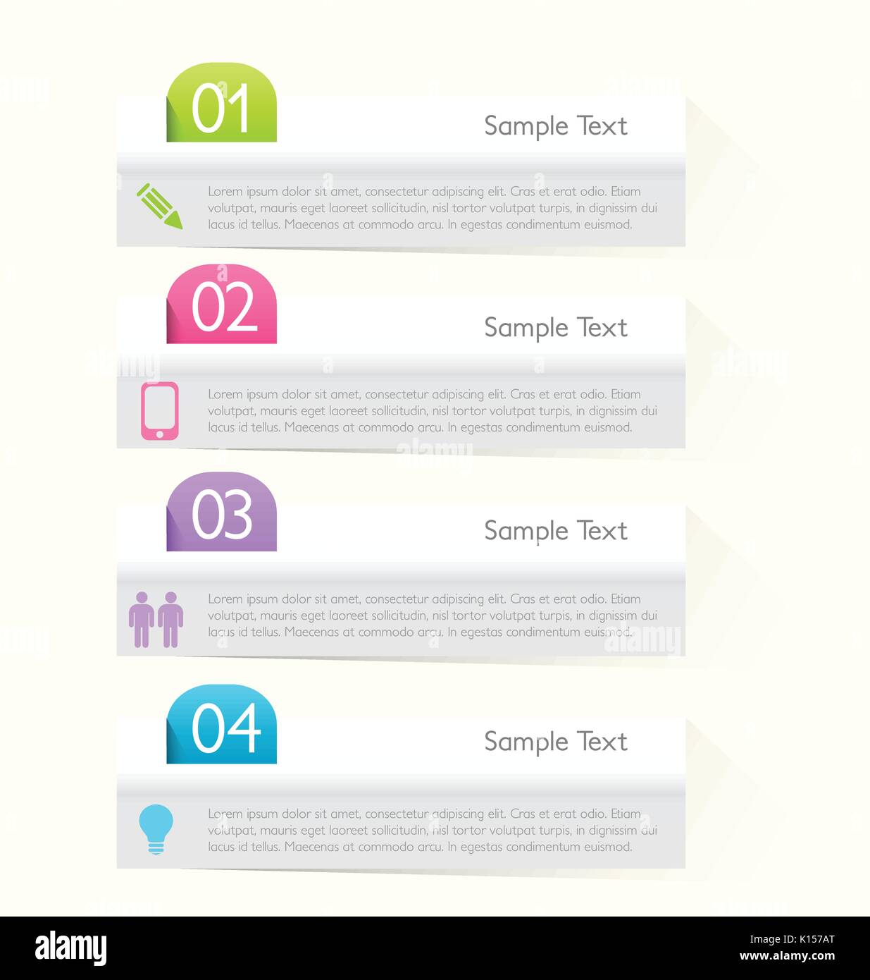 Modern infographics colorful web design template with shadow vector ...