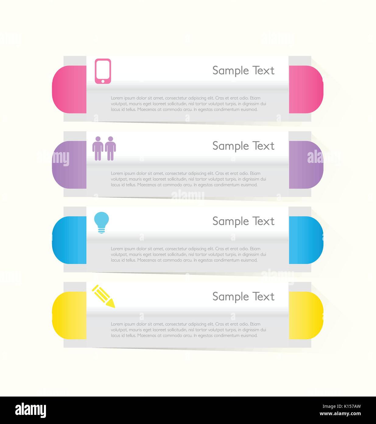 Modern infographics colorful web design template with shadow vector ...