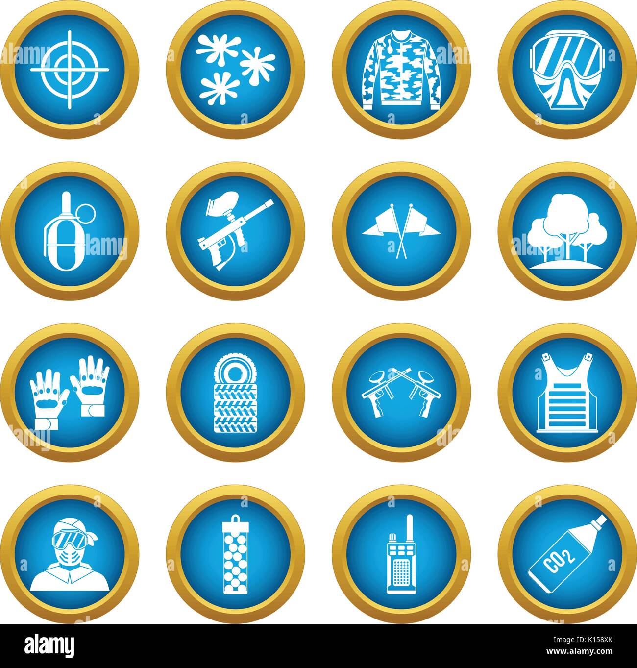 Paintball icons blue circle set Stock Vector Image & Art - Alamy