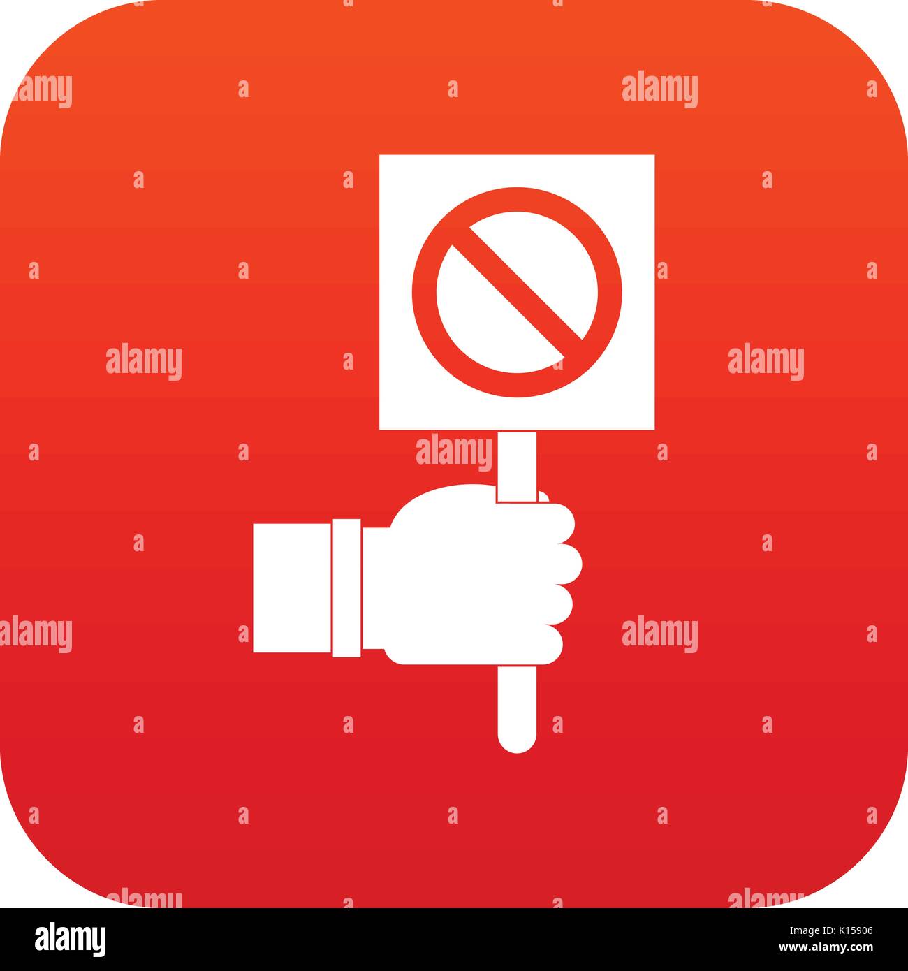 Hand showing stop signboard icon digital red Stock Vector Image & Art ...