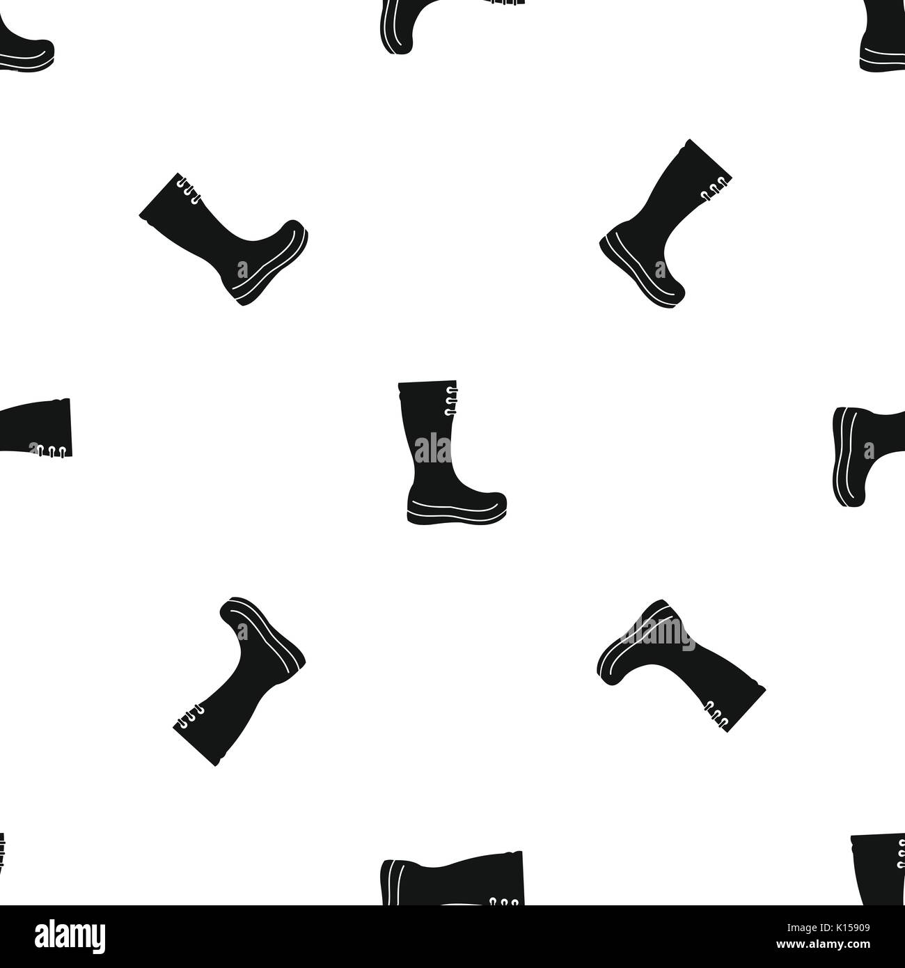 Rubber boots pattern seamless black Stock Vector